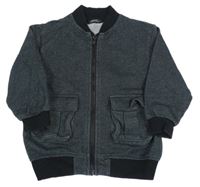 Tmavošedá propínací mikina Next