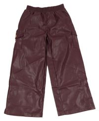 Švestkové koženkové cargo culottes kalhoty Vince Camuto