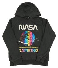 Tmavošedá mikina Nasa a kapucí M&S