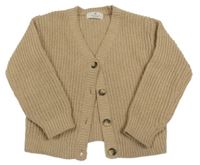 Béžový propínací žinylkový svetr H&M
