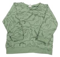 Světlezelená mikina s dinosaury H&M