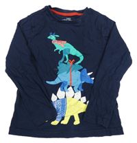 Tmavomodré triko s dinosaury M&S