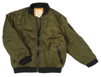 Tmavokhaki-černý šusťákový zateplený bomber RIVER ISLAND