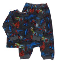 Tmavošedé plyšové pyžamo se Spider-many M&S