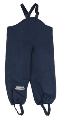 Tmavomodré šusťákové nepromokavé laclové podšité kalhoty zn. Tchibo