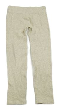 Světlebéžovo/šedo-smetanové melírované žebrované legíny F&F