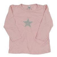 Světlerůžové triko s hvězdičkou POCOPIANO