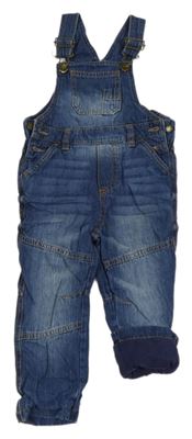 Modré riflové laclové podšité kalhoty impidimpi