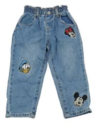 Modré paper bag rifle s Minnie a Mickey a Donaldem ZARA