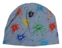 Modrá melírovaná čepice s příšerkami C&A