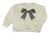 Smetanová oversize mikina s mašlí SHEIN