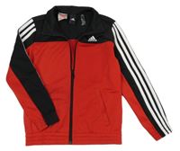 Červeno-černá thermo propínací mikina Adidas