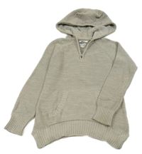 Světlešedý melírovaný svetr s kapsou a kapucí Pepperts!