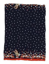 Tmavomodro-červený puntíkatý multifunkční nákrčník s Minnie a srdíčky Disney