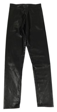 Černé koženkové legíny H&M