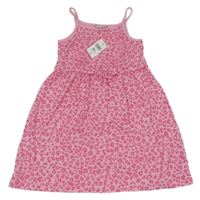 Nové - růžovo-tmavorůžové vzorované melírované letní šaty Matalan