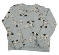 Šedá melírovaná mikina s pejsky H&M