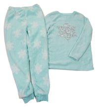Pomněnkové plyšové pyžamové s vločkami a flitry PRIMARK