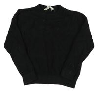 Černý žebrovaný svetr H&M