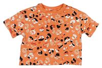 Meruňkové crop tričko s leopardím vzorem zn. Next