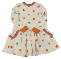 Světlebéžové puntíkované teplákové šaty Mini Boden