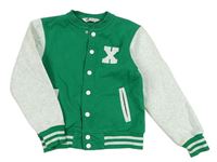 Zeleno-světlešedá baseballová mikina s písmenem H&M