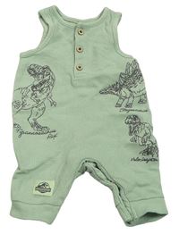 Zelený žebrovaný kraťasový overal s dinosaury - Jurský svět Primark