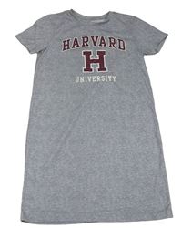 Šedá melírovaná noční košile s nápisem - Harvard Primark