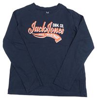Tmavomodré triko s nápisem Jack & Jones