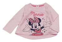 Růžové melírované úpletové triko s Minnie Primark