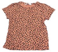Starorůžové tričko s leopardím vzorem H&M