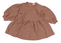 Starorůžové mačkané teplákové šaty H&M