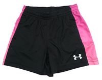 Černo-tmavorůžové sportovní funkční kraťasy Under Armour