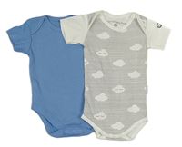 2x body - bílo-černé pruhované s mraky + modré