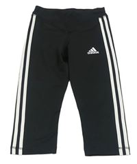 Černé sportovní funkční capri legíny s logem Adidas
