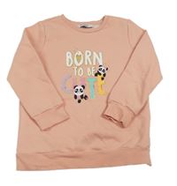 Růžová mikina s pandami a nápisem LC Waikiki