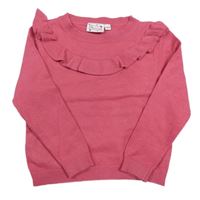 Fuchsiový svetr s volánem Impidimpi