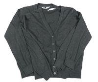 Nové - 2x tmavošedý melírovaný propínací svetr M&S