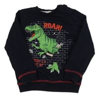 Tmavomodrá mikina s dinosaurem