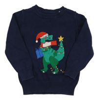Tmavomodrý svetr s dinosaurem Miniclub