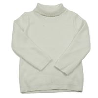 Bílý žebrovaný svetrový rolák George