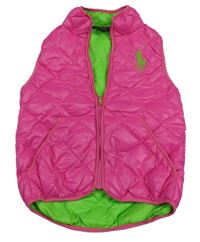 Neonově růžová prošívaná šusťáková zateplená vesta Ralph Lauren