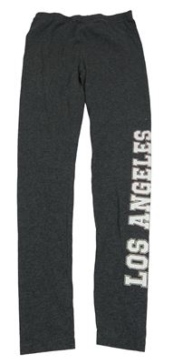 Tmavošedé melírované legíny s nápisem Page One Young