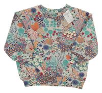 Nové - Modrá květovaná mikina s jednorožci Nutmeg