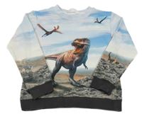 Modro-hnědá mikina s dinosaury H&M