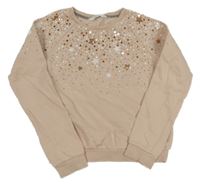 Pudrová mikina s hvězdami z flitrů H&M