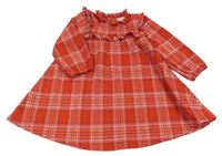 Červeno-růžovo-černé kostkované šaty s volánky So Cute