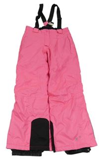 Nové - Neonově růžovo-černé šusťákové funkční oteplovačky s odepínacími kšandami Crivit