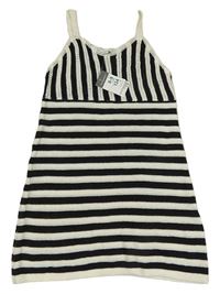 Nové - Černo-bílé pruhované pletené šaty Primark