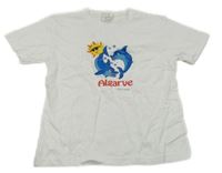 Bílé tričko s delfíny